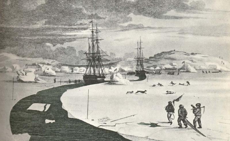 william r clark parrys fartyg tar sig fram genom isen under hans tredje forsok attfinna nordvastpassagen 1824 Spain oil painting art